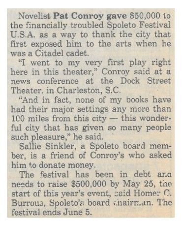 Conroy, Pat / Spoleto Festival U.S.A. / 1994
