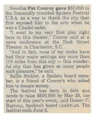 Conroy, Pat / Spoleto Festival U.S.A. / 1994