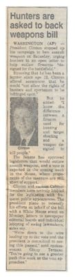 Clinton, Bill / Hunters Are Asked to Back Weapons Bill / 1994