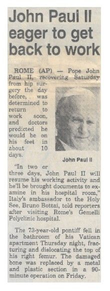 Pope John Paul II / Eager to Get Back to Work / 1994