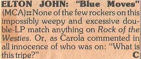 John, Elton / Blue Moves--What is This Tripe? / 1976