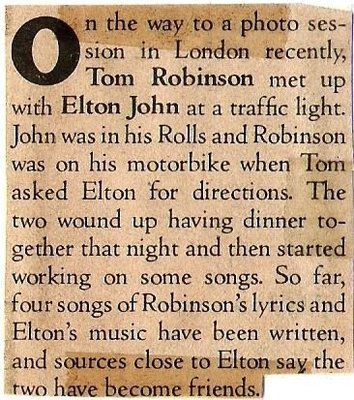 John, Elton (+ Tom Robinson) / On the Way to a Photo Session / 1979
