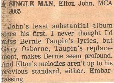 John, Elton / A Single Man / 1978
