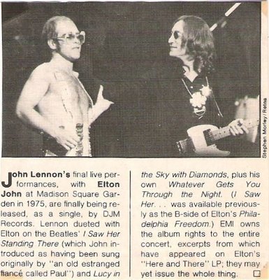 John, Elton / John Lennon's Final Live Performances / 1981