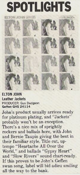John, Elton / Leather Jackets - Album Review #1 / 1986
