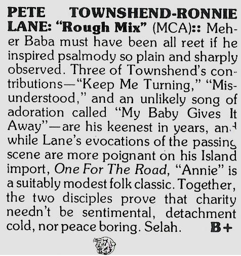 Townshend, Pete (+ Ronnie Lane) / Rough Mix / 1978