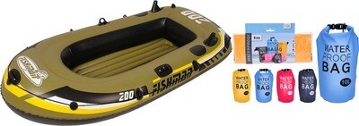 BUNDLE Schlauchboot Fishman 200 + Drybag - Wasserdichte Tasche (10 Liter) von JILONG