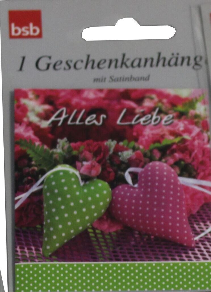 bsb Geschenkanhänger 1er "Alles Liebe, 2 Herzen"