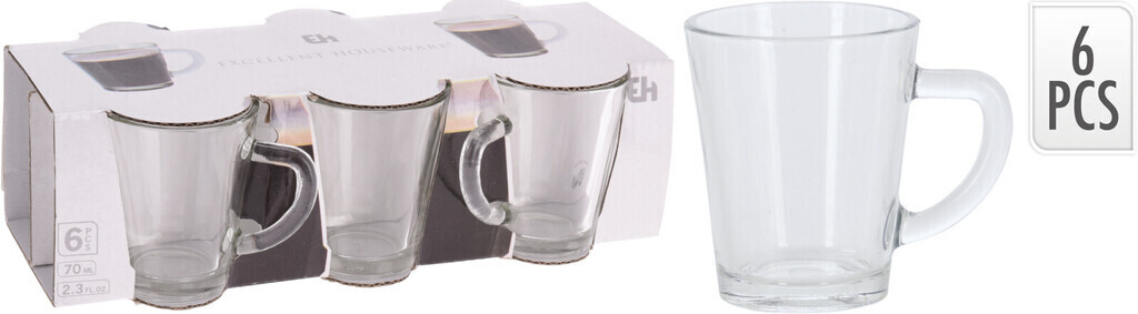 Excellent Houseware Kaffee-/Espresso Glas 6er Set