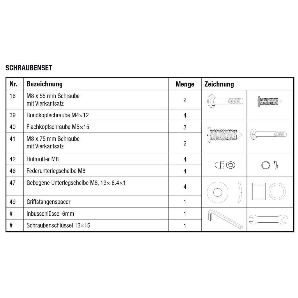 Hudora 1 Schraubenset (WB)