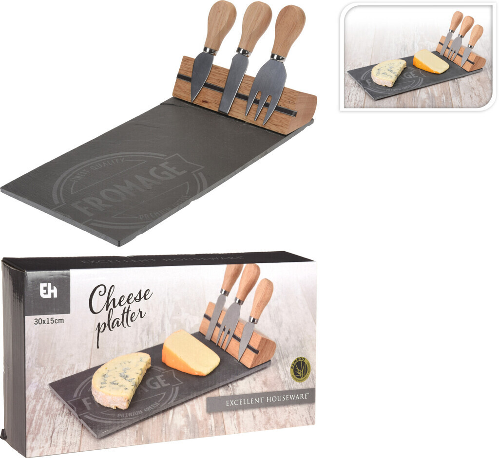 Excellent Houseware Käseplatte mit Käsemesser