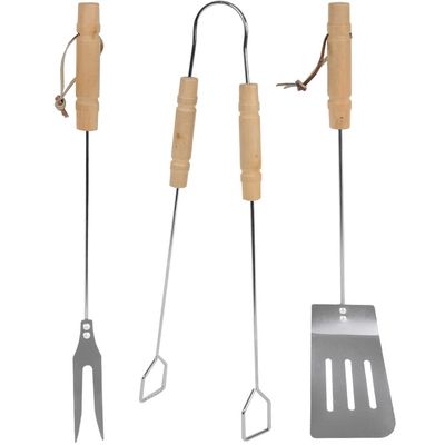 BBQ Collection Grillbesteck 3-tlg. mit Holzgriffen 