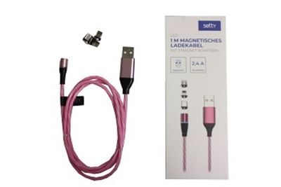 Setty Magnetisches USB Kabel 1m 2A LED