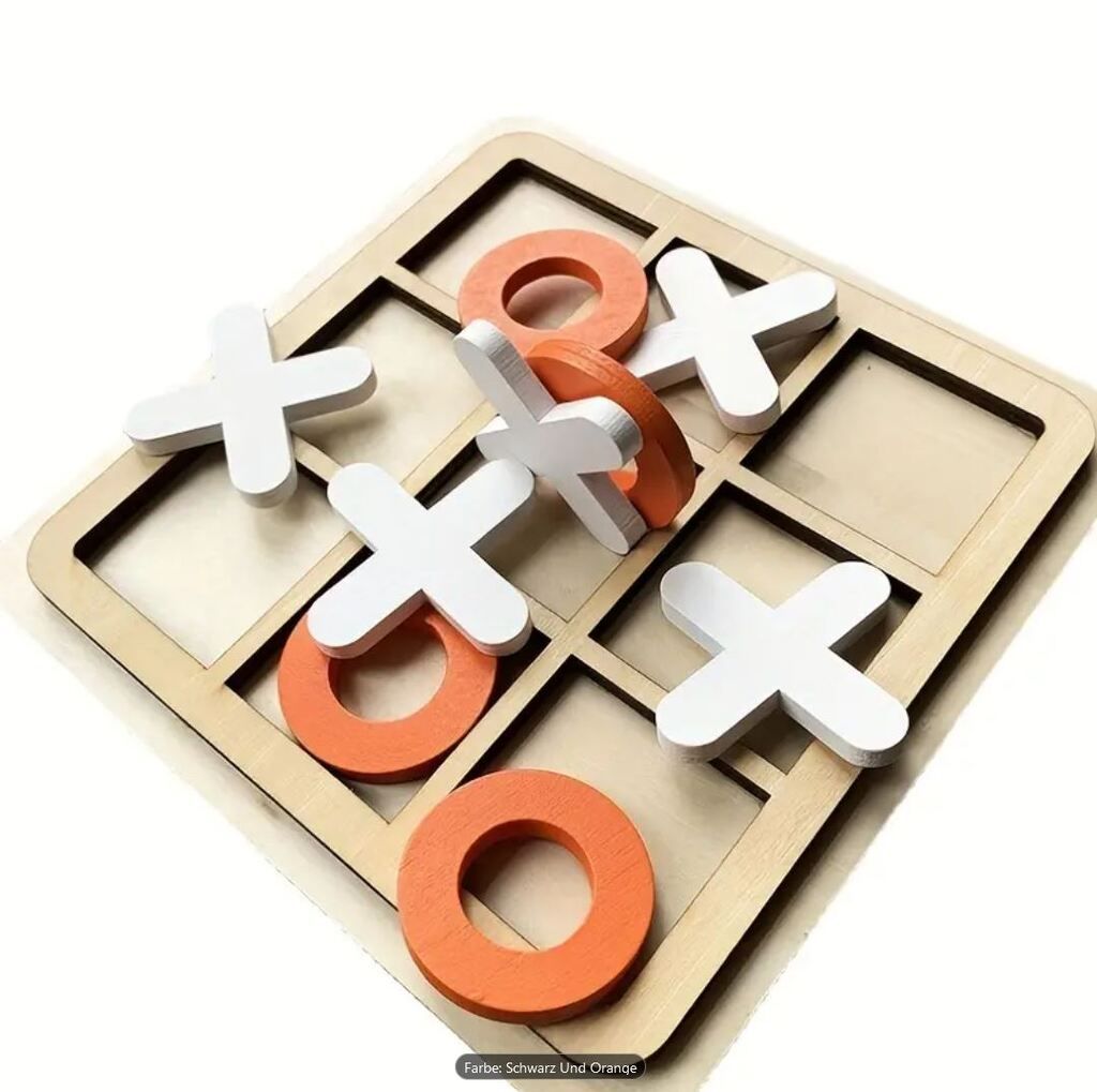CHAMP Tic Tac Toe-Brettspiel aus Holz