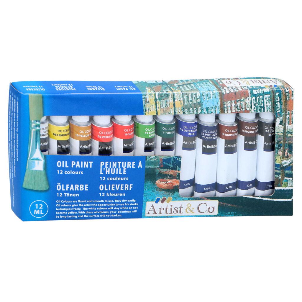 Artist&amp;Co Ölfarben-Set mit 12 Tuben