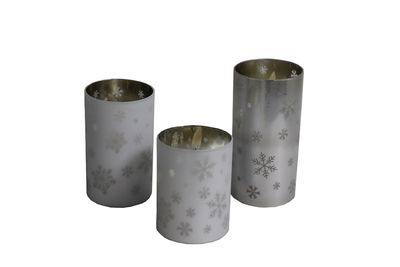 Art Collection Kerze im Glas mit Echtwachs 3D und Timer 3er Set