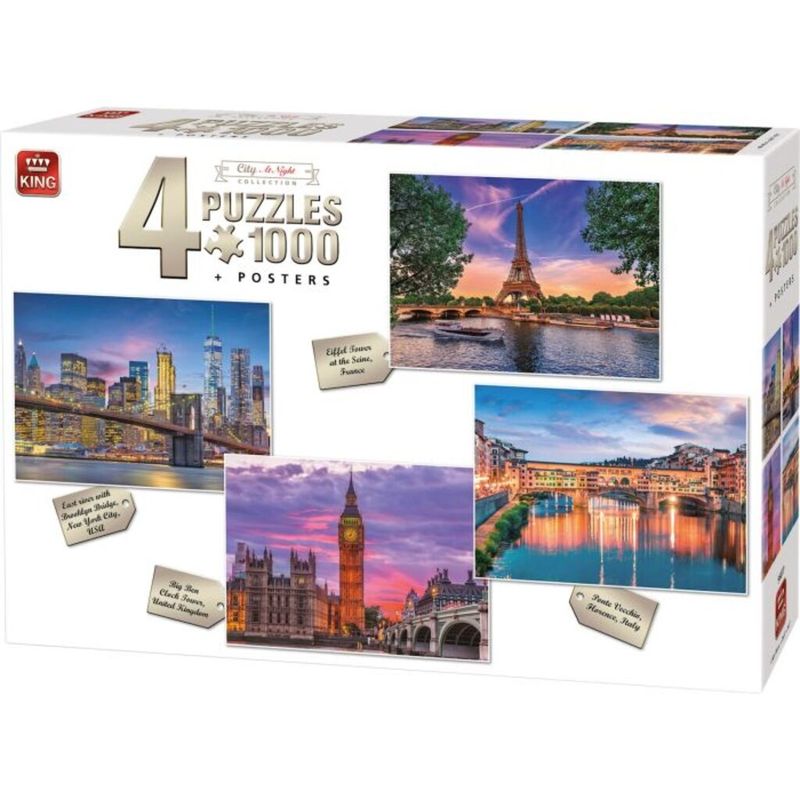 Ravensburger  KING Puzzle 4x1000 -  City at Night 4 in 1 