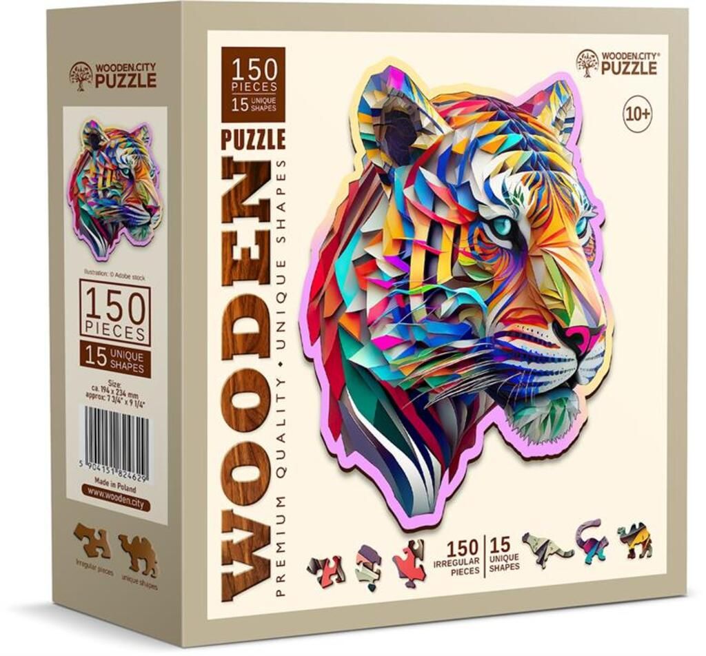 Wooden City Bunter Tiger Holzpuzzle