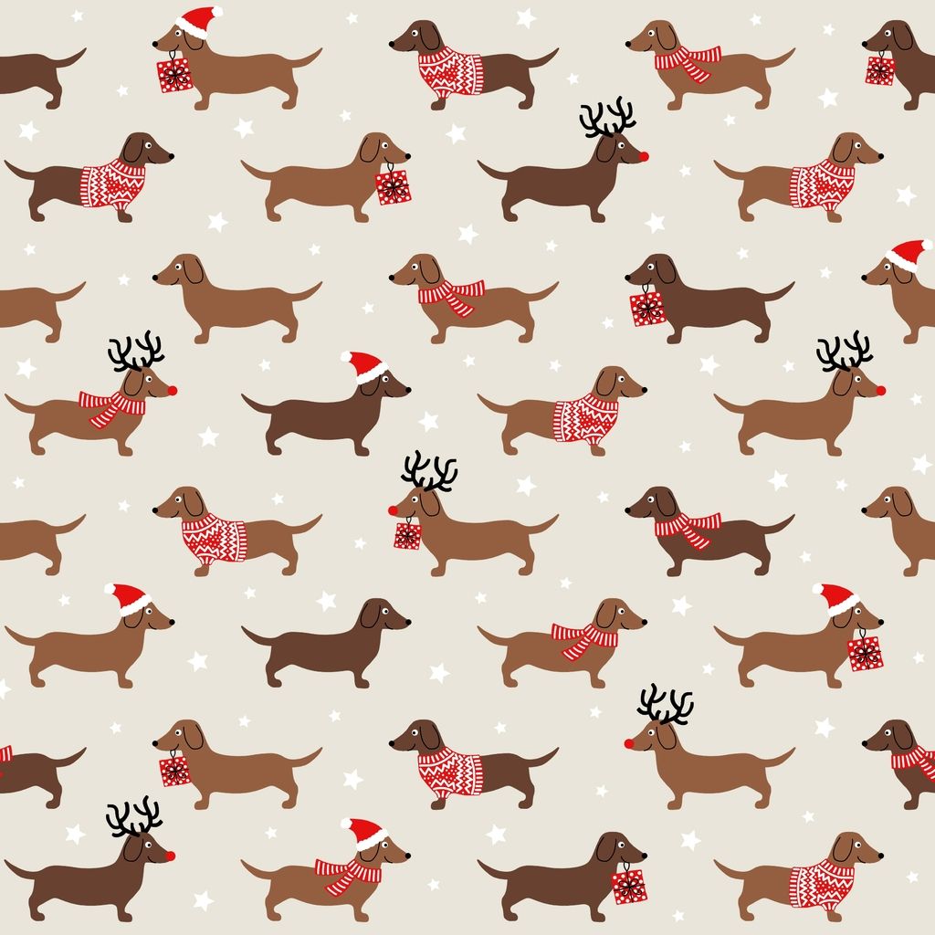 Braun&amp;Company Servietten Weihnachten &quot; Dackel mit Weihnachtsmotiven&quot;