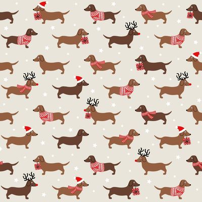 Braun&amp;Company Servietten Weihnachten &quot; Dackel mit Weihnachtsmotiven&quot;