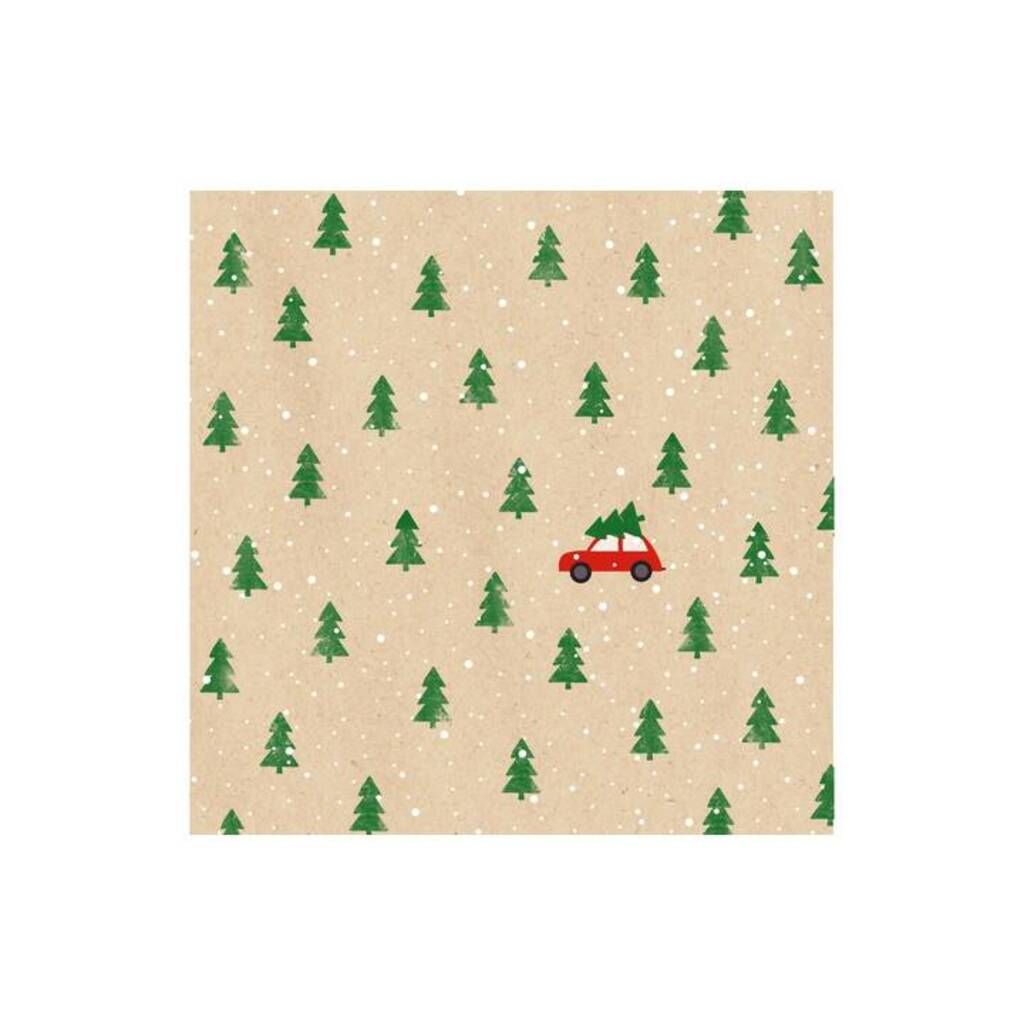 Braun&amp;Company Servietten Weihnachten &quot; Little red Car&quot;
