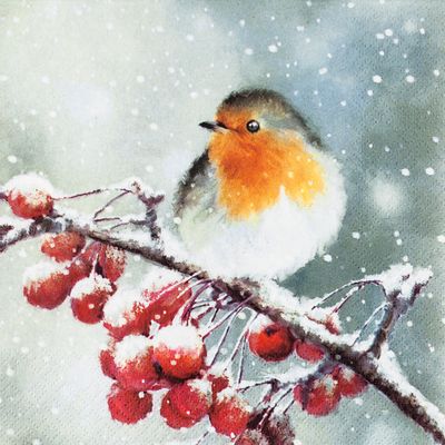Carl Dietrich Servietten &quot; Winter-Vogel&quot;