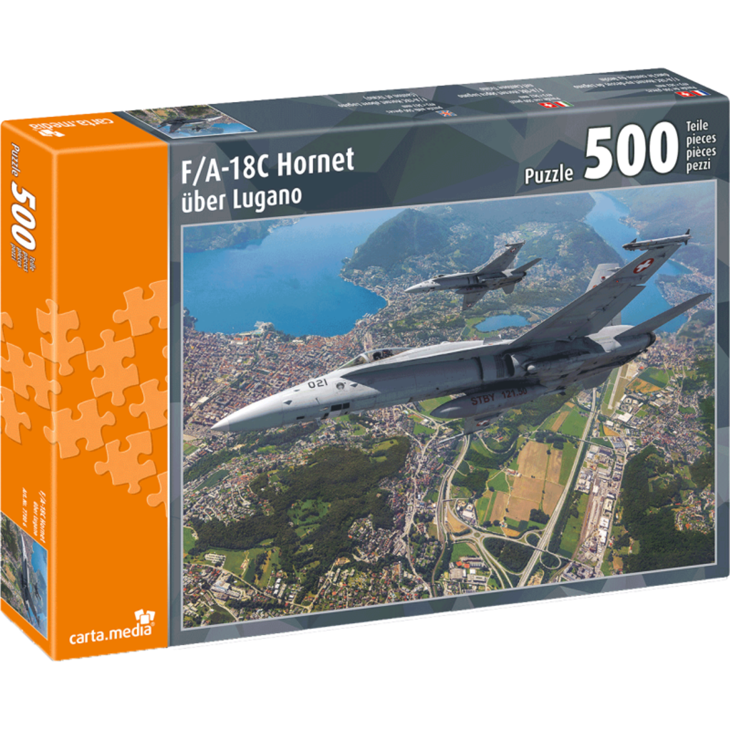 Carta Media Puzzle &quot;F/A-18C Hornet über Lugano&quot; 500 Teile