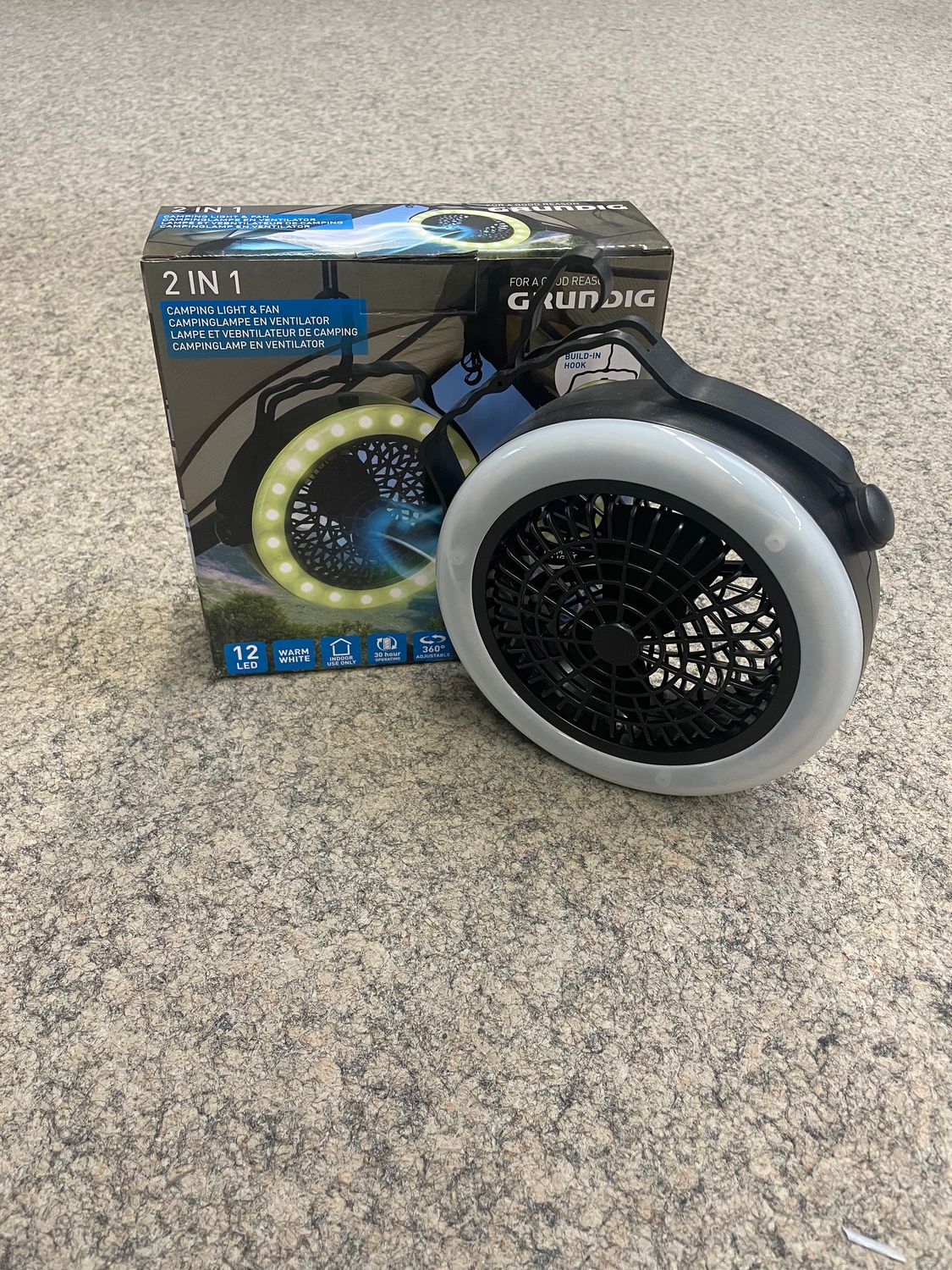 Grundig Campinglampe und Ventilator
