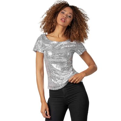 Dress for fun Kostüm &quot;Pailletten-Kurzarm-Shirt&quot;