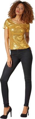 Abito per costume divertente &quot;camicia a maniche corte con paillettes&quot;
