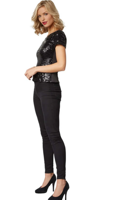 Dress for fun Kostüm &quot;Pailletten-Kurzarm-Shirt&quot;