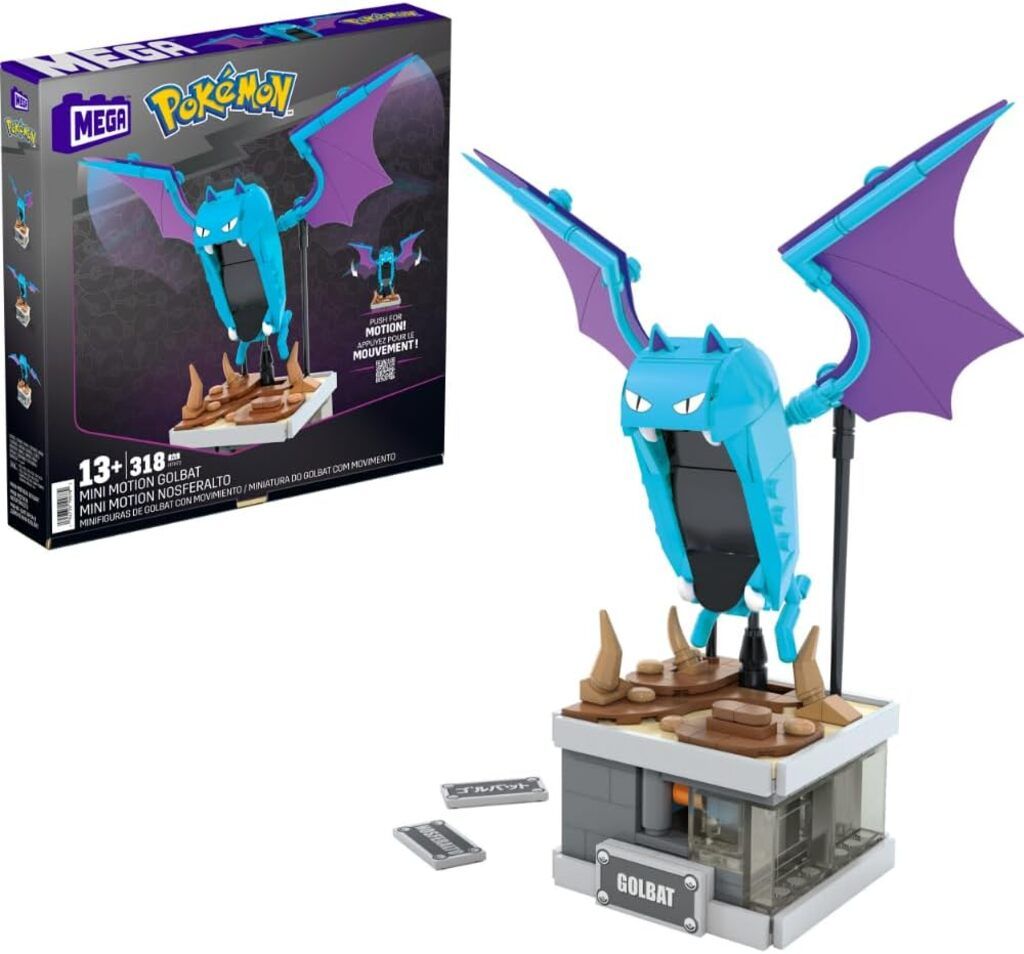 Mattel Pokémon Building Toys Set Mini Motion Golbat mit 313 Teilen