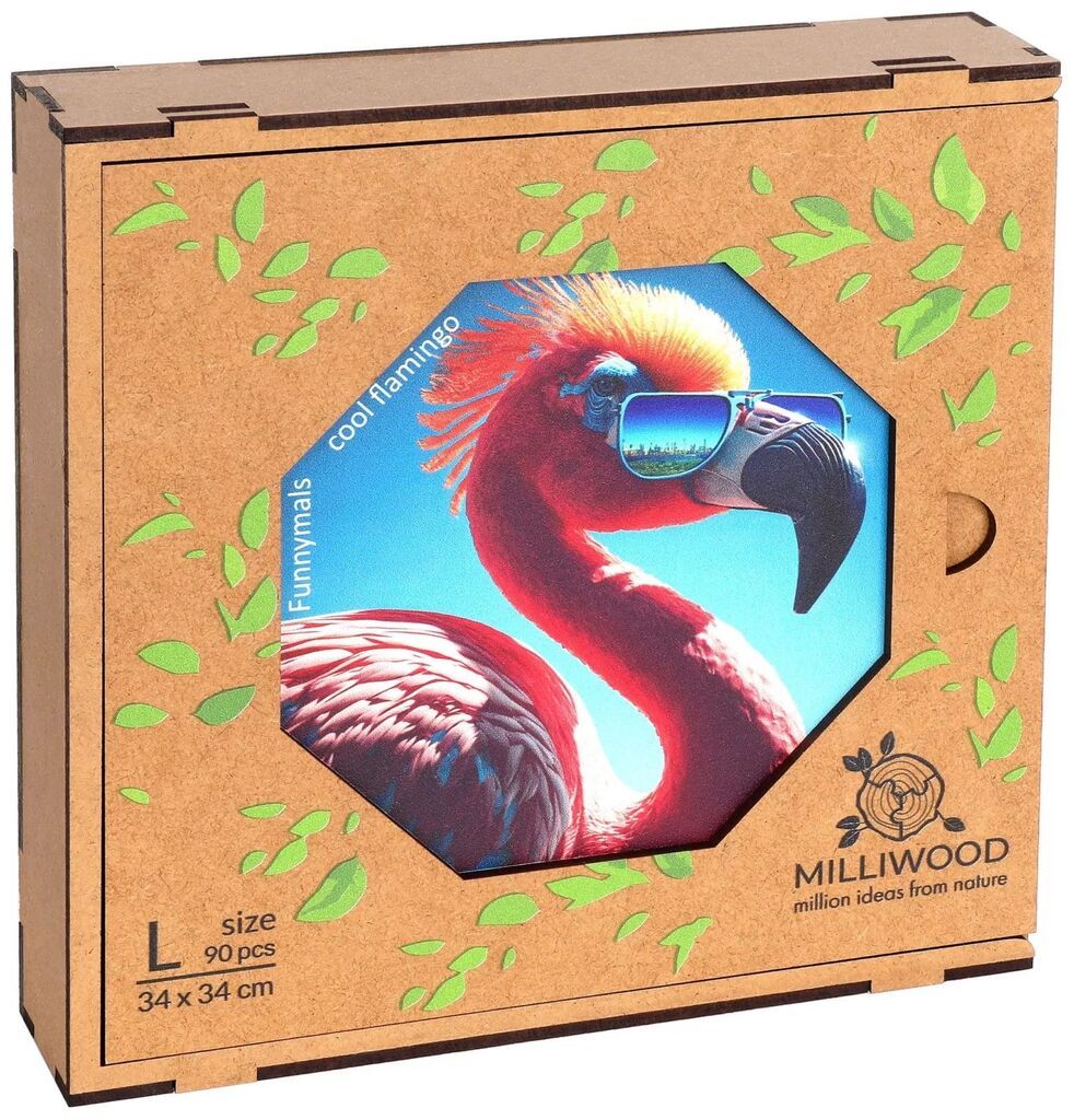 Milliwood Puzzle Holz L &quot;Cool Flamingo&quot; 90 Teile
