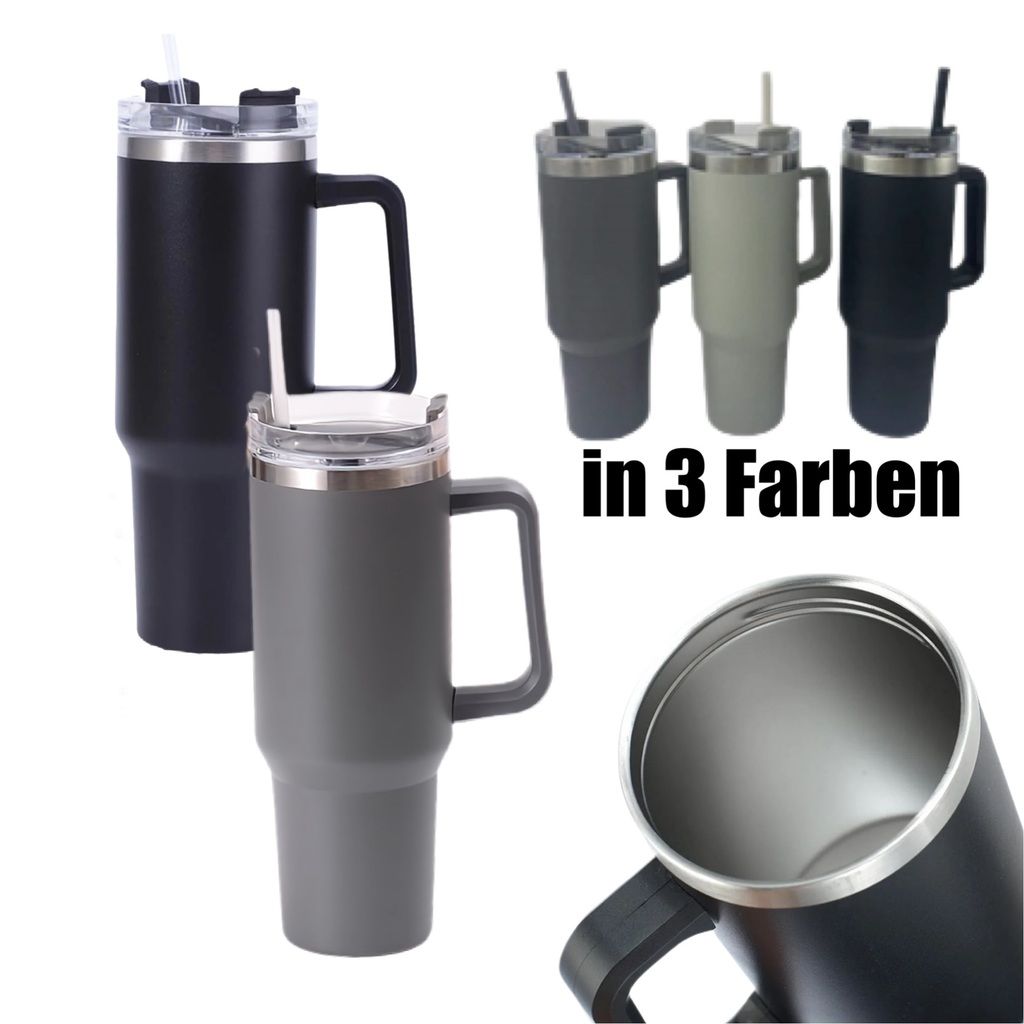 CHAMP Trinkbecher 1,1 L mit Trinkhalm