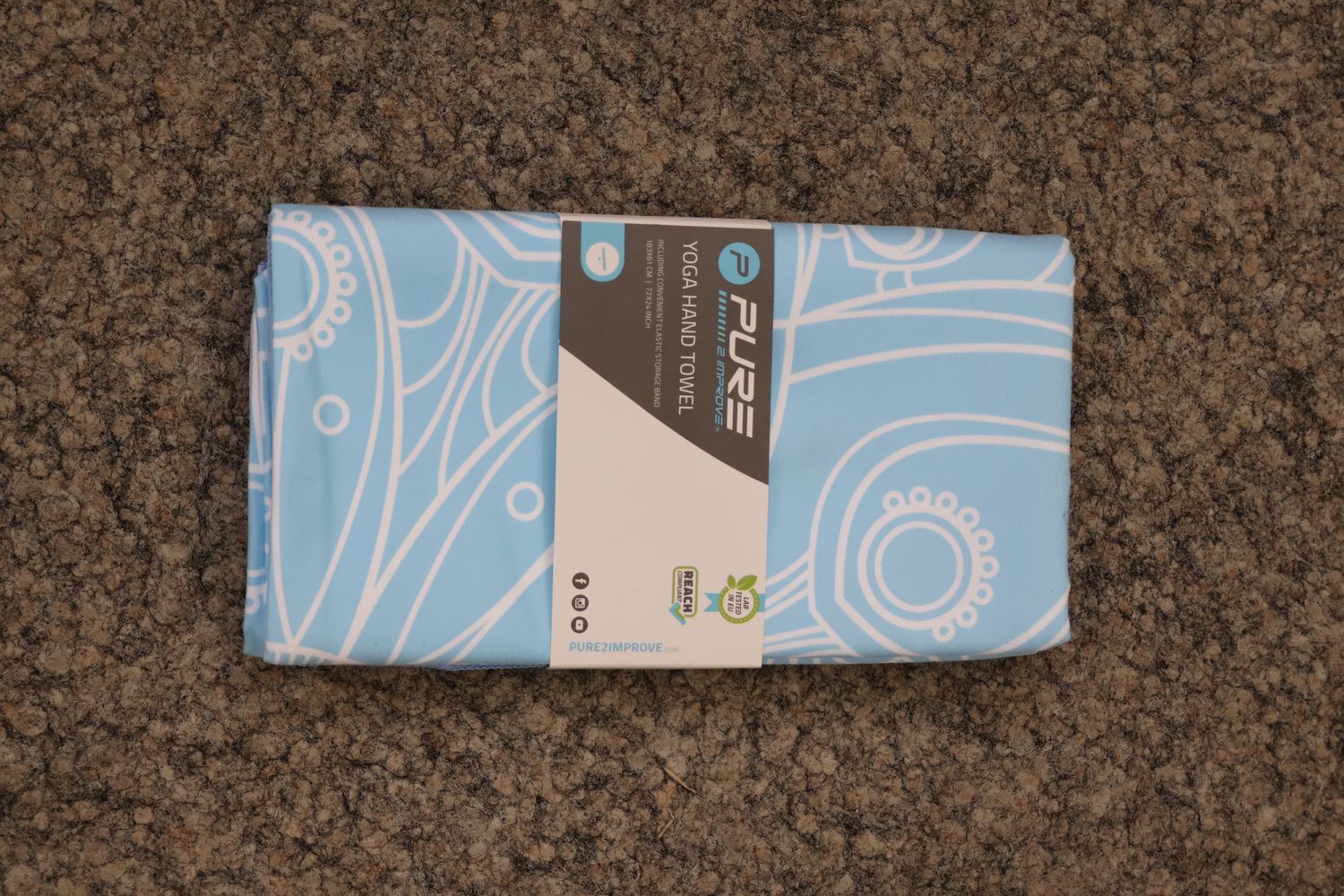 Pure2Improve Yoga Handtuch (blau, L)