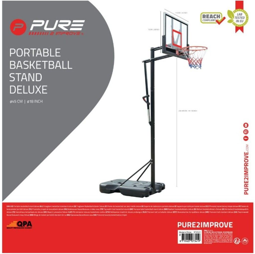 Pure2improve Basketballkorb Deluxe Set