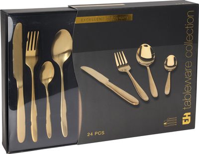 Excellent Houseware Edelstahl Besteckset 24 tlg.