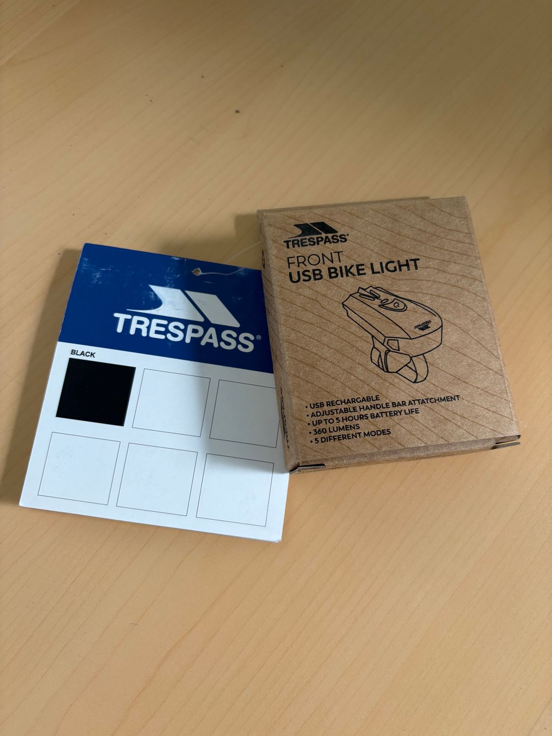 Trespass CHEPA - Fahrradvorderlicht USB wiederaufladbar