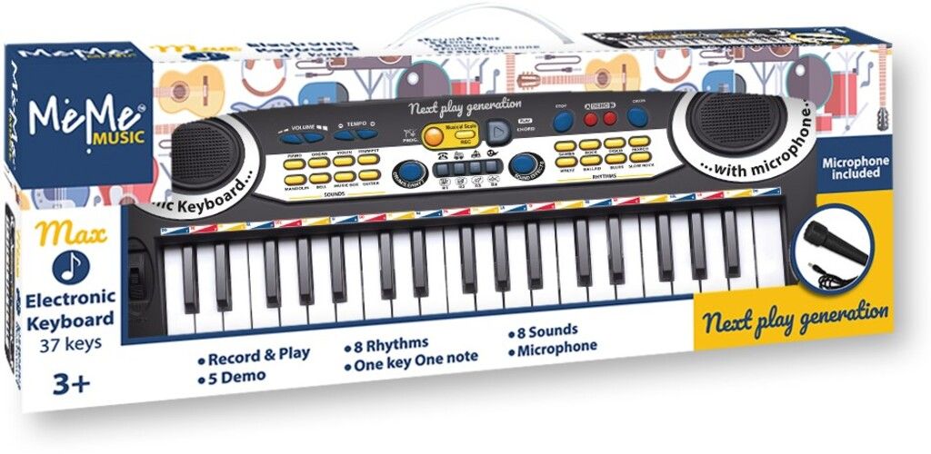 MeMe Music elektronisches Midi-Keyboard mit 37 Tasten und Mikrofon MAX