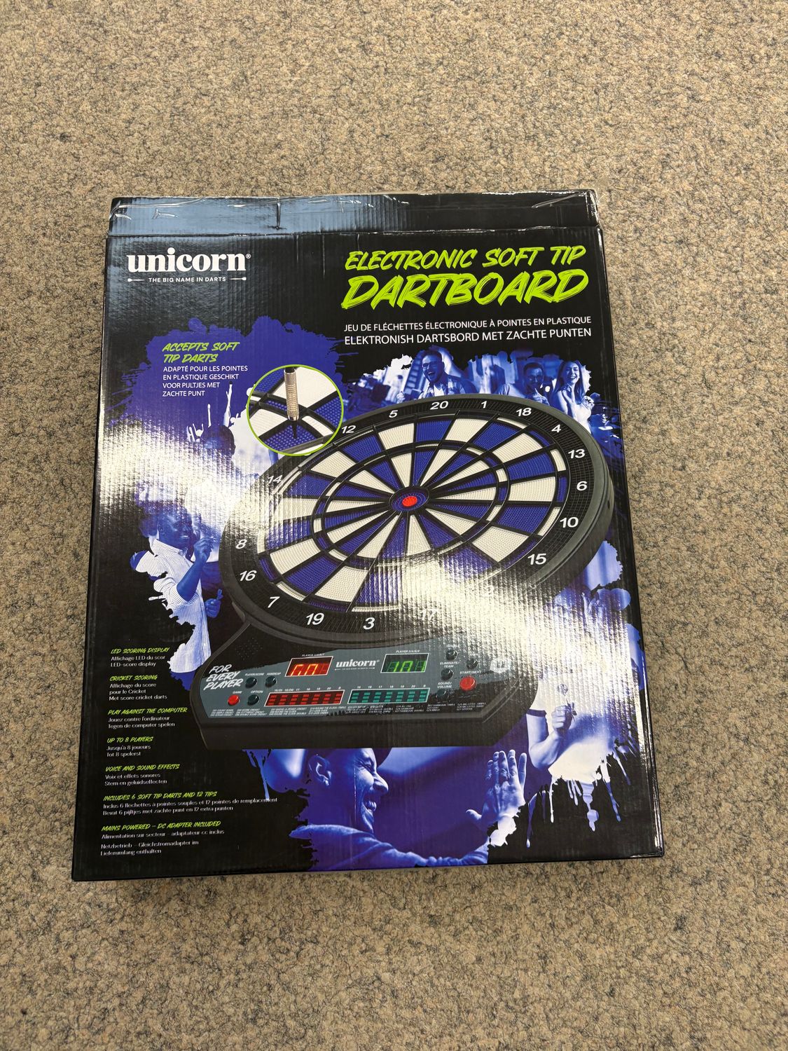 Unicorn Elektronische LED Dartscheibe inkl. 6 Pfeile