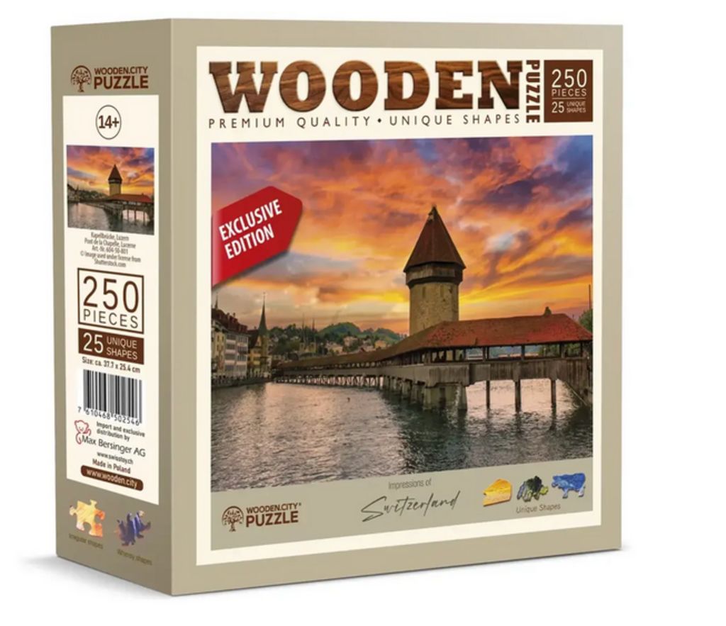 Wooden City Holzpuzzle &quot;Kapellbrücke Luzern&quot;  250 Teile