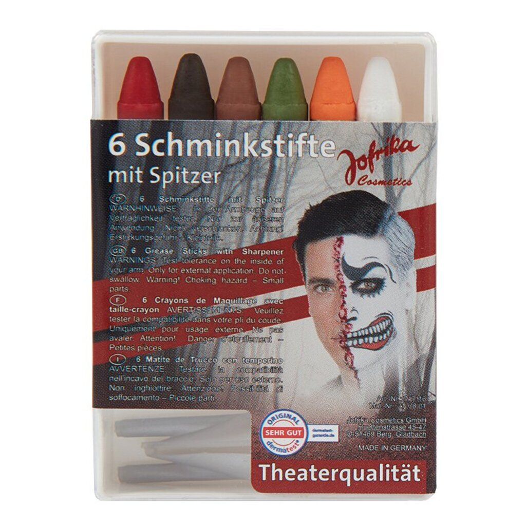 Jofrika 6 Schminkstifte &quot; Halloween &quot; mit Spitzer