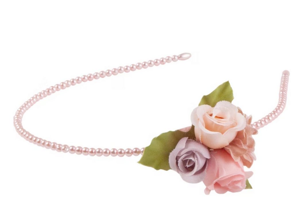 Great Pretender Kinder - Haarreif mit Perlen und Blumen