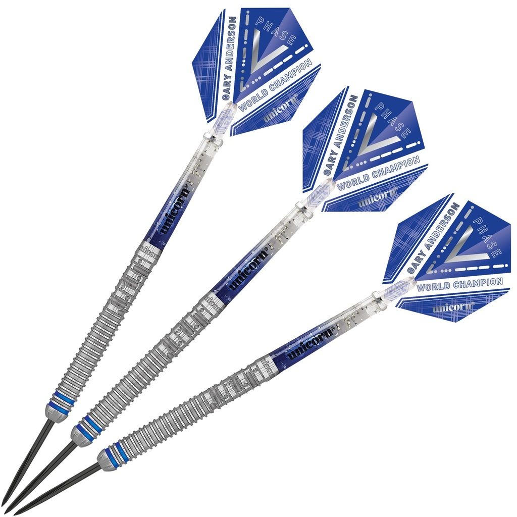 Unicorn W/C Gary Anderson Phase 5 Steel Tip Dart Set 90% Tungsten 22G