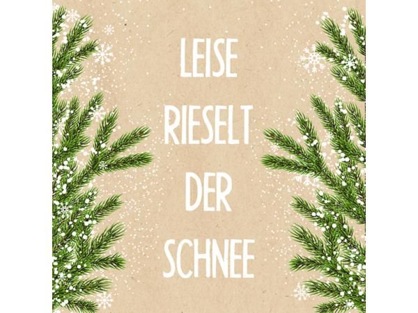 Braun&amp;Company Servietten Weihnachten &quot; Leise rieselt der Schnee&quot;