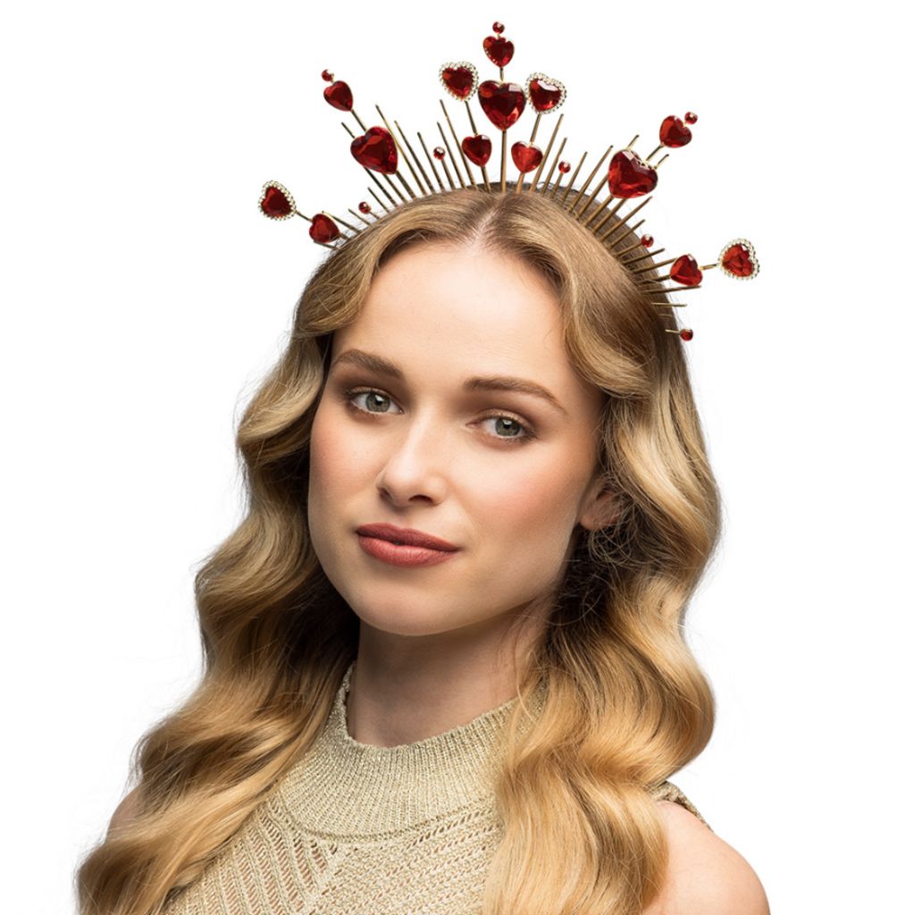 Boland Metall-Tiara mit roten Herzen