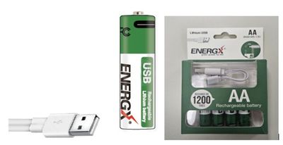 CHAMP Batterien Wiederaufladbare AA Lithium mit USB-C – 4er-Set