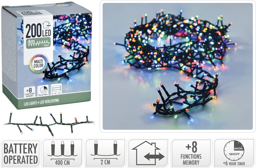 CHAMP Snake LED-Lichterkette – 200 mehrfarbige LEDs