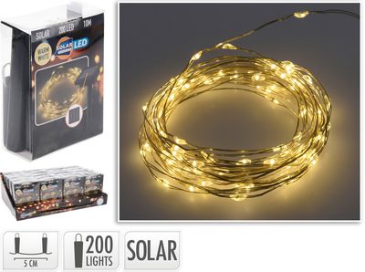 CHAMP Solar LED Drahtbeleuchtung, silberner Kupferdraht