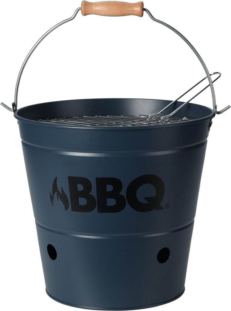 CHAMP BBQ-Eimer - Kompakter Holzkohlegrill mit verchromtem Rost
